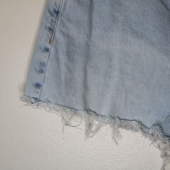 Light Blue Denim Cutoff Shorts Size 27‎ Button Fly Distressed - Picture 6 of 7